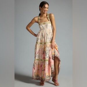 By Anthropologie Square Neck Embellished Dress